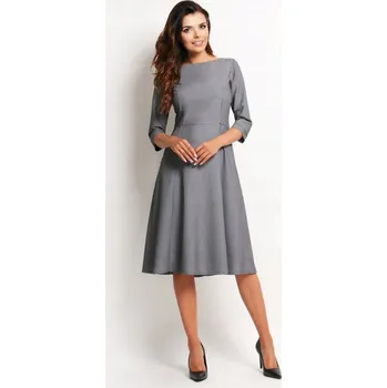 Dámské šaty Šedé rozšířené midi šaty - S