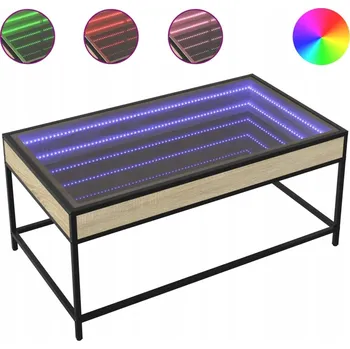 Konferenční stolek VidaXL Konferenční stolek s LED Infinity, dub sonoma, 90x50x41 cm