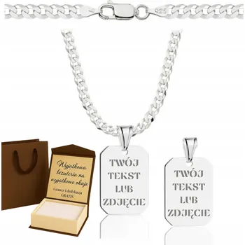 Řetízek PÁNSKÝ ŘETÍZEK PANCR CELÉHO STŘÍBRA VOJENSKÁ ZNÁMKA RYZOST 925 GRAVÍROVÁNÍ DÁREK