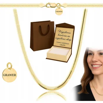 Řetízek ZLATÝ DÁMSKÝ MASIVNÍ ŘETÍZEK ZMIJKA 925/585 ITALSKÝ VÝROBEK STŘÍBRO GRAVÍROVÁNÍ
