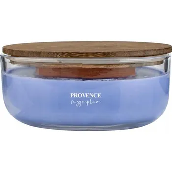 Svíčka Vonná svíčka ve skle PROVENCE dřevěný knot 24 hodin sugarplum