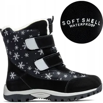 Dámská zimní obuv Dívčí sněhule VODĚODOLNÉ zateplené kožíškem Soft Shell Wojtyłko 36