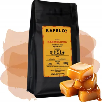 Káva zrnková Karamelová 250 g ochucená arabika čerstvě pražená