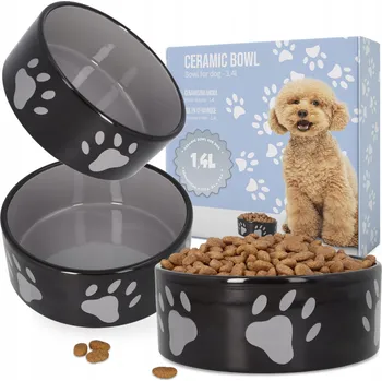 Miska pro psa Keramická miska černá 1,4 l