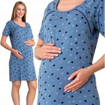Dámská noční košile NOČNÍ noční košilka s otevřeným předním dílem NA KOJENÍ a porodní, z bavlny, velikost XXL