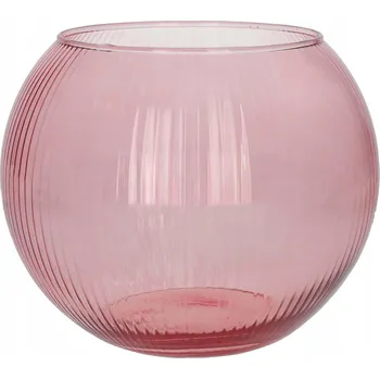 Váza Skleněná váza ALVERDA LINES 19cm růžová