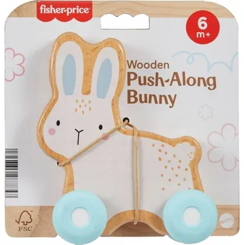 Hračka pro nejmenší Fisher-Price Králík na tlačení Dřevěná hračka