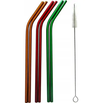 Nerezová brčka s čistícím kartáčkem TORO 6ks