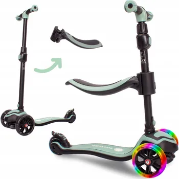 Koloběžka Tříkolová koloběžka Sun Baby zelená s brzdou a LED osvětlením