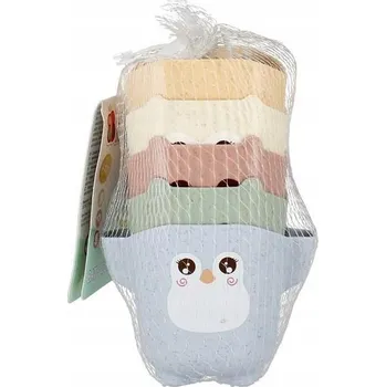 Hračka pro nejmenší PASTELOVÉ HRNEČKY do koupele ZVÍŘÁTKA 1129