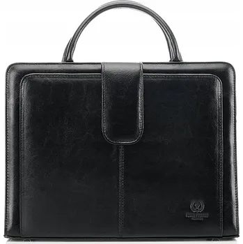 Kabelka Paolo Peruzzi kabelka kufřík z pravé kůže černá
