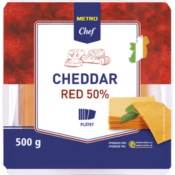 Metro Chef Red Cheddar 50 %, plátky 500g