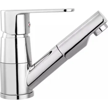 Vodovodní baterie Stojánková umyvadlová baterie Ferro ALGEO stříbrná vytahovací sprcha BAG2APO