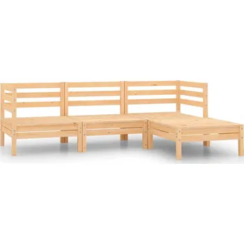 Zahradní sestava vidaXL 4dílná zahradní sedací souprava masivní borovice [806625] Barva: Přírodní