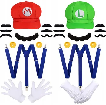 Karnevalový kostým Kostým převlek MARIO BROS pro dospělé HRA NINTENDO ČEPICE KNOURY