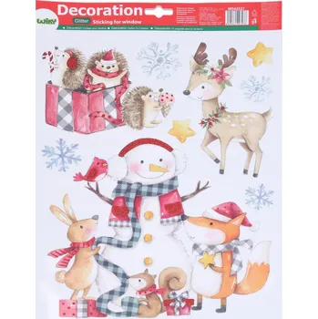 Vánoční dekorace Vánoční okenní dekorace 41x29 cm - Elegantní sváteční ozdoba pro vaše okna