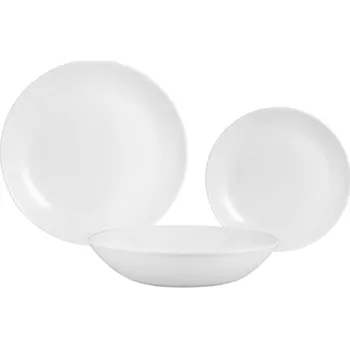 Talíř Jídelní servis pro 6 osob s 18 prvky, bílý Diwali Luminarc