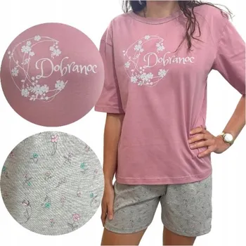 Dámské pyžamo DÁMSKÉ BAVLNĚNÉ PYŽAMO POHODLNÉ LETNÍ S KRÁTKÝM RUKÁVEM KRÁTKÉ LETNÍ L