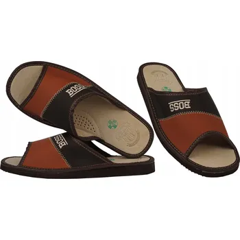 Pánské pantofle Pánské kožené Papuče Pohodlné Bačkory Domácí Bamboše Boss Premium 43