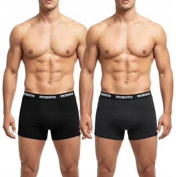 Pánské spodní prádlo Pánské boxerky Patriotic 2 kusy v balení - bavlna 95% | Komfortní černé a šedé L
