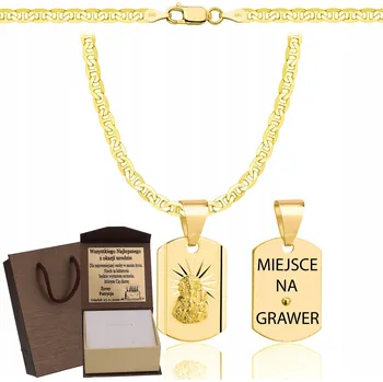 Řetízek Zlatý PLNÝ pánský ŘETÍZEK vzor PANCR s medailonkem, ryzost 925/585 + GRAVÍROVÁNÍ DÁREK