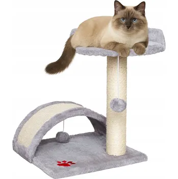 Škrabadlo pro kočky nízké Be-Active.pl s pelíškem a sisalovým tunelem
