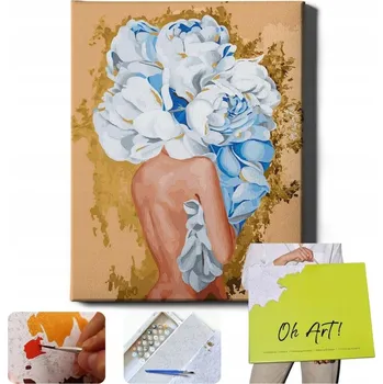 MALOVÁNÍ PODLE ČÍSEL se zlatou barvou S RÁMEM 40x50 s lesklou barvou Oh Art