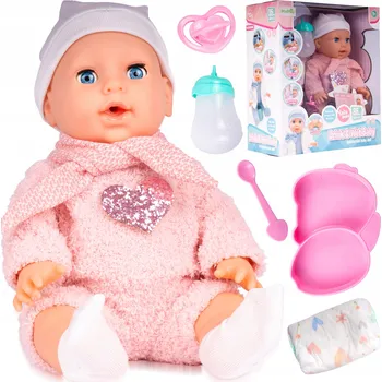 Panenka PANENKA 30 CM MIMINKO V OBLEČENÍ MALÁ PEČOVATELKA SADA DOPLŇKŮ KOČIČKA