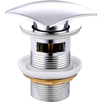 sítko a zátka do dřezu Mexen uzavíratelná umyvadlová výpusť hranatá, ClickClack, velká zátka, s přepadem, Chromová, 79926-00