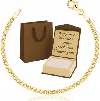 Náramek ZLATÝ PLNÝ DÁMSKÝ NÁRAMEK BISMARK MODULÁRNÍ RYZOST 925 585 + GRAVÍROVÁNÍ DÁREK