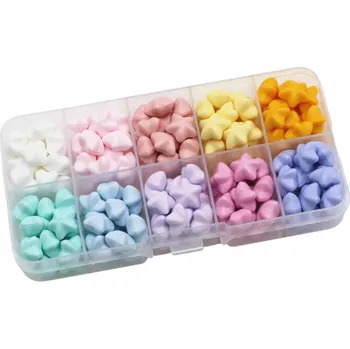 Sběratelství Retro pečetní voskové korálky 8 mm Sada hvězdiček 10 barev Rostlinný vosk pro výrobu voskových pečetí pečetidel