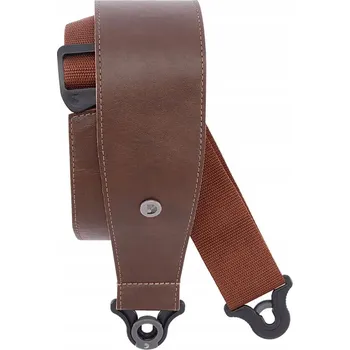 Kytarový popruh D'ADDARIO 25BAL02 COMFORT LEATHER AUTO-LOCK BROWN 2.5 KOŽENÝ POPRUH NA KYTARU S AUTOMATICKÝM ZÁMKEM