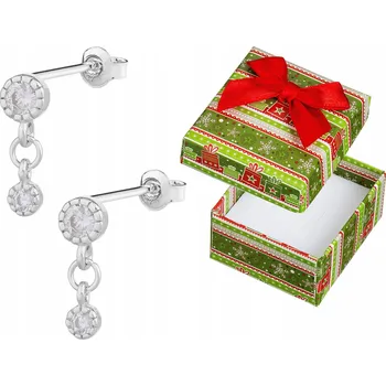 Náušnice Stříbrné Náušnice se zirkony Malé dámské rhodiované šroubky Stříbro