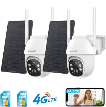 IP kamera 2ks Solární otočná venkovní kamera IP GSM 3G/4G LTE SIM 2K 3MP 4x Zoom