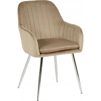 Jídelní židle MIA Velurová židle coffee chromované nohy do obýváku jídelny