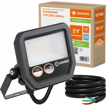 LED Reflektor Halogen 17W 2400lm 6500K IP66 Černý LEDVANCE Floodlight