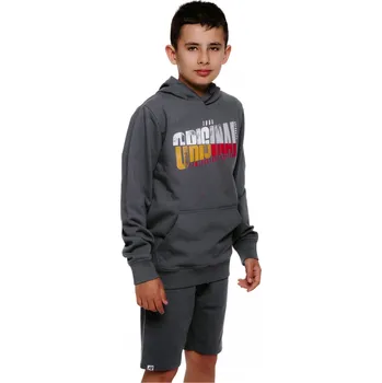 Chlapecká mikina Chlapecká mikina s kapucí AUTHORITY-H-LIMORI B grey Šedá 140/146