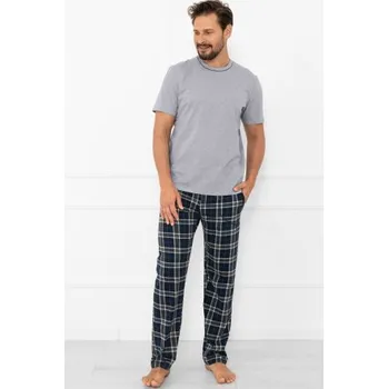 Pánské pyžamo Pánské bavlněné pyžamo Italian Fashion Andreas Šedá 3XL