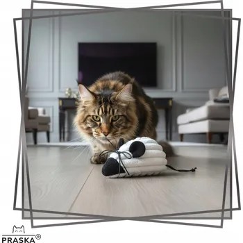 Hračka pro kočku MYŠ JERRY - odolná hračka pro kočky s valeriánou / šantou kočičí