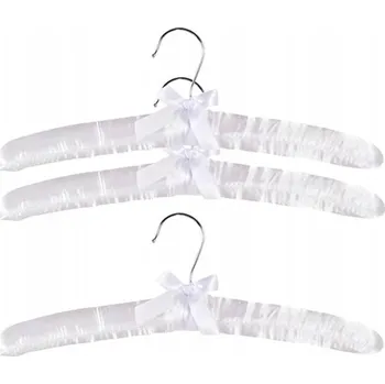 Ramínko Dřevěné ramínko TORO satén 3ks bílá