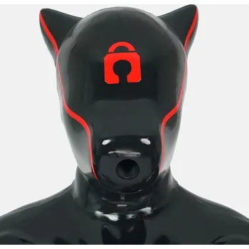 Furrjoi Silicone Patterned Ido Dog Drone Lock Red Regular, silikonová psí maska s otvorem na ústech