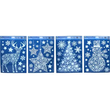 Vánoční dekorace Vánoční okenní dekorace 41x29 cm - 4 druhy bez baterií