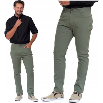 PÁNSKÉ CHINOS KALHOTY ELEGANTNÍ HLADKÉ S KAPSY MORAJ 34