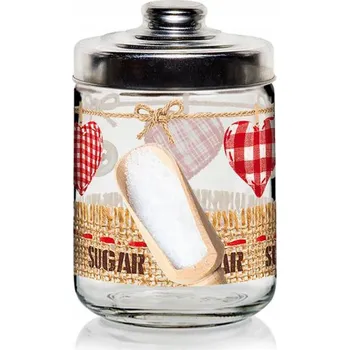 Dóza na potraviny Skleněná dóza s víčkem CERVE Valentina 800ml srdce CUKR