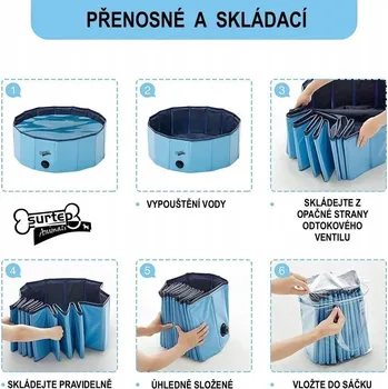 Hračka pro psa Bazén pro psa skládací 100 x 30 cm, Červená