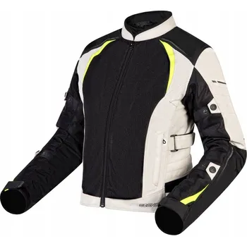 Moto bunda TEXTILNÍ BUNDA OZONE FLOW LADY ČERNÁ/ŠEDÁ/FLUO ŽLUTÁ DXS