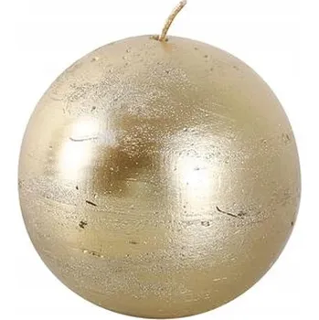 Svíčka Rustikální svíčka koule 8cm PROVENCE zlatá