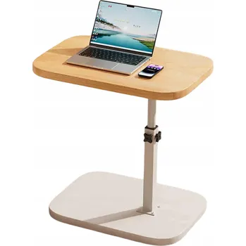 Konferenční stolek C-STOLEK NASTAVITELNÝ 45–80 CM OTOČNÝ 360° DUB/BÍLÝ K POHOVCE