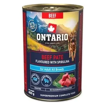 Krmivo pro psa Konzerva Ontario Adult hovězí pate s příchutí spiruliny 400g