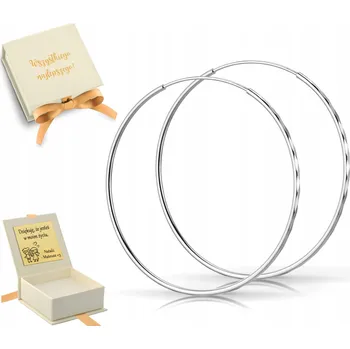 Náušnice VELKÉ KROUŽKY NÁUŠNICE 925 STŘÍBRO S DIAMANTOVÝM VZOREM 5CM 50MM